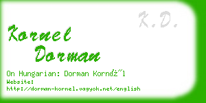 kornel dorman business card